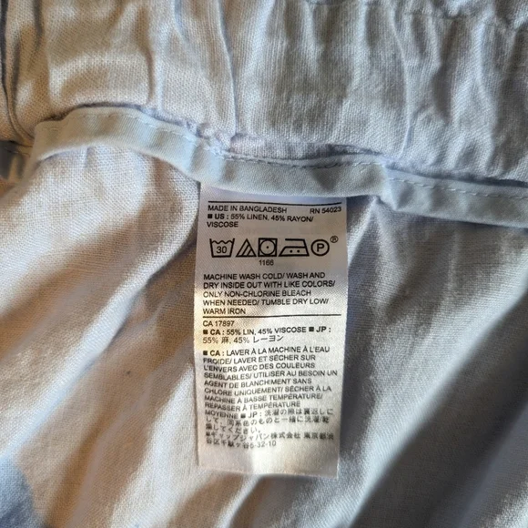 Banana Republic Light Blue High-Waisted Linen Shorts Size Medium M - Picture 4 of 4